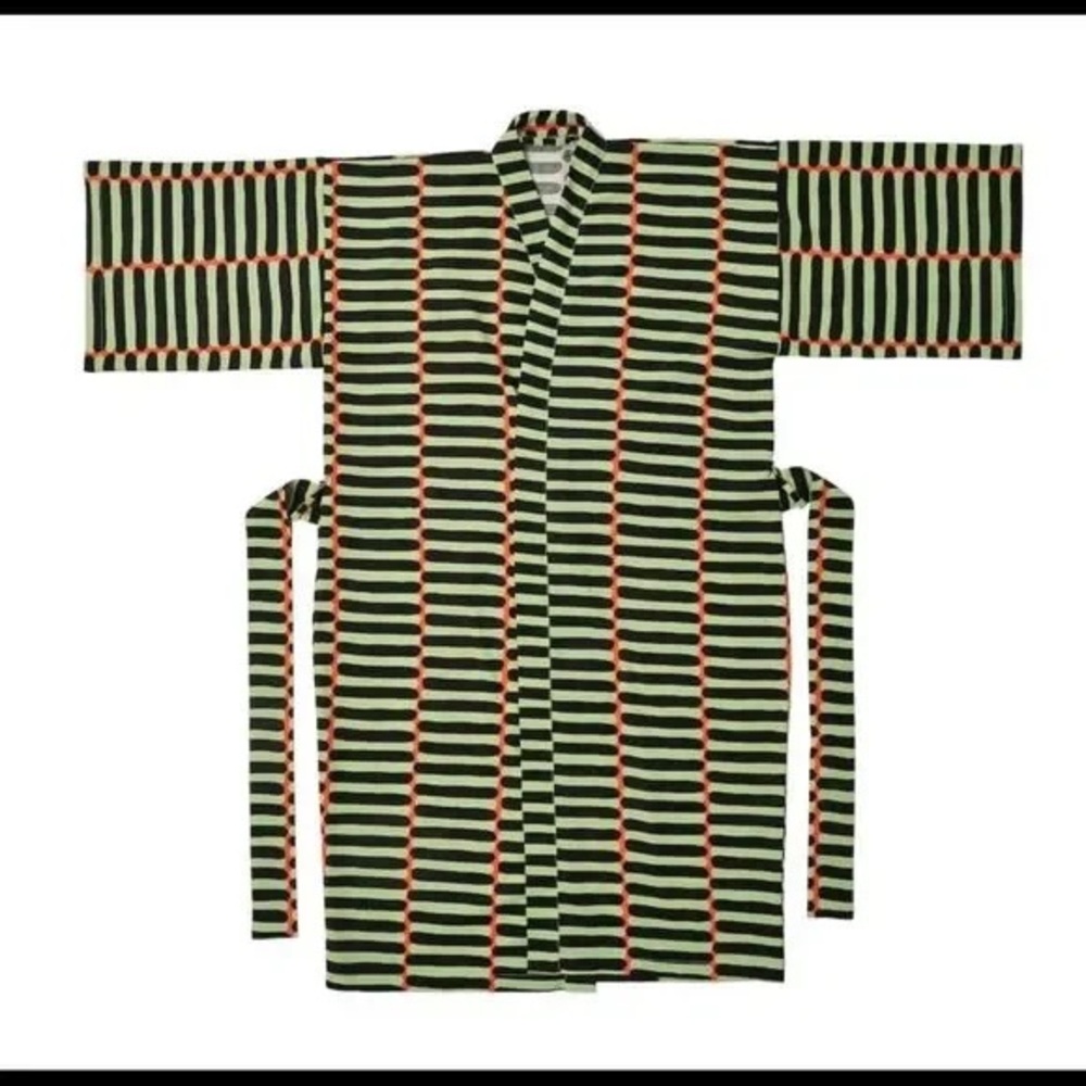 MARIMEKKO IKEA BASTUA Kimono Stripe Pattern Green, S/M NWOT